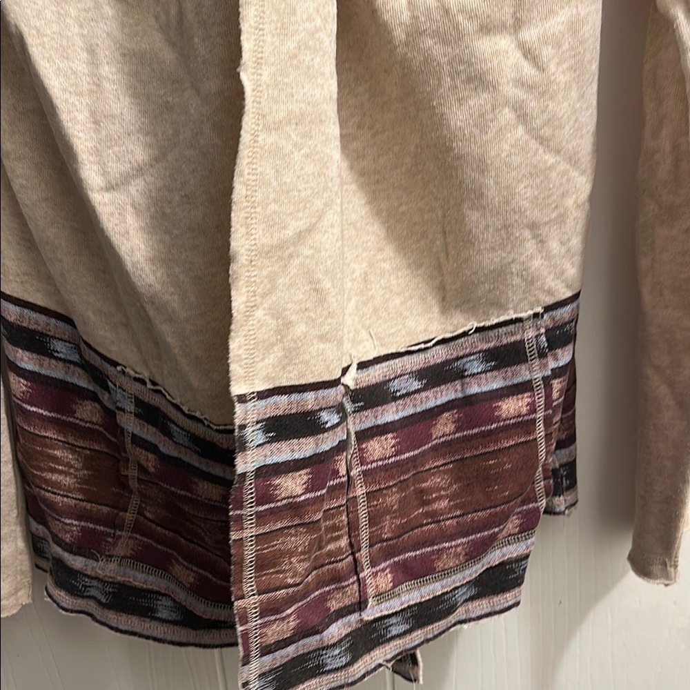 Billabong Cream Cardigan Asymmetrical Waterfall Knit - Picture 9 of 14